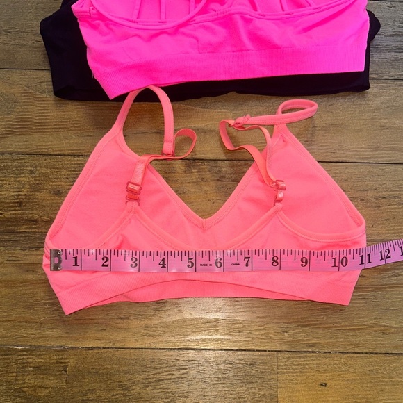 Women Set of 3 Strappy Padded bralettes Black, Pink, and Coral fits S/XS A/B cup - Picture 8 of 9